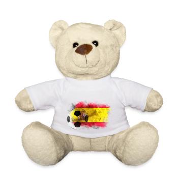 Spanien-Flagge mit Fußball - Teddy - Weiß - Vorne