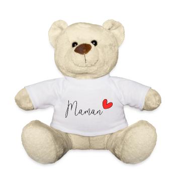 MOTHER'S DAY. HEART. HAPPY BIRTHDAY. MOM - Teddy Bear - white - Front