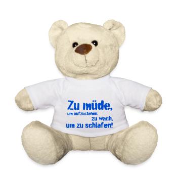 zu müde - Teddy - Weiß - Vorne