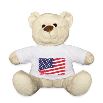 Brushstroke American Flag - Teddy Bear - white - Front