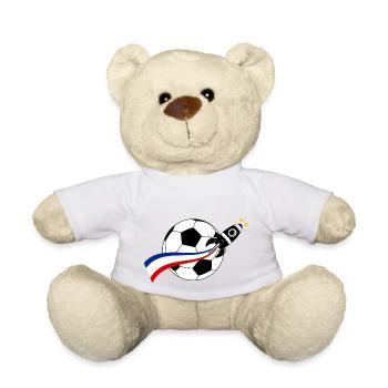 Drapeau France ballon - Nounours - blanc - Devant