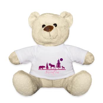 Sweden Sweden Viking Norden Scandinavia Midsummer - Teddy Bear - white - Front