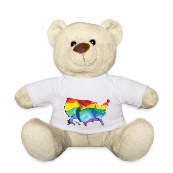 USA | echte Flagge | LGBTQIA+ - Teddy - Weiß - Vorne