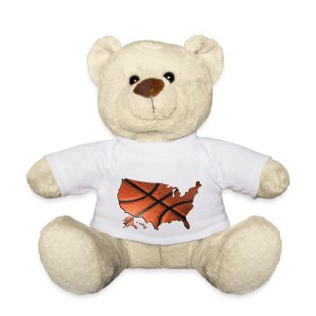 USA | echter Basketball | Landkarte - Teddy - Weiß - Vorne