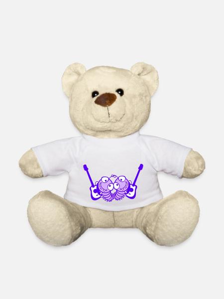 2 Équipe de chenilles de fête Deux amis jouant de la guitare - Nounours - blanc