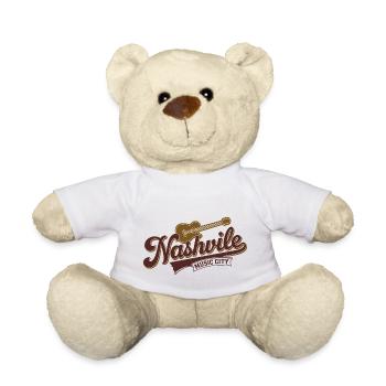 Iconic Nashville Guitar Music City Logo Design - Teddy Bear - white - Front