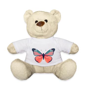 Vibrant Butterfly with Orange Wings - Teddy Bear - white - Front