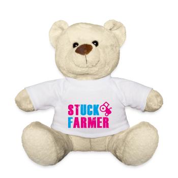 STUCK FARMER PINK BLUE - Teddy Bear - white - Front