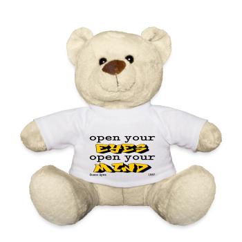 Open you eyes Open your mind - Teddy Bear - white - Front