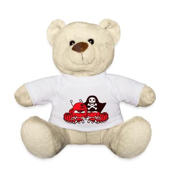 2 Böse Raupen Piraten Team Freunde Comic Cartoon - Teddy - Weiß - Vorne