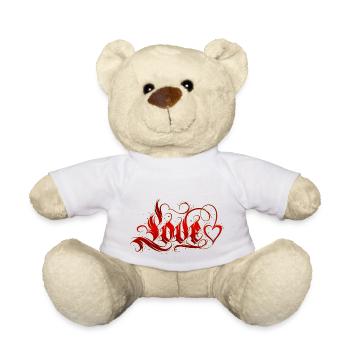 Love Quotes amore Flowers Women girl fashion female - Teddy Bear - white - Front