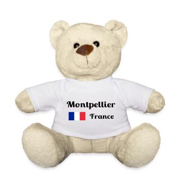 Montpellier, France- Stylish prints - Teddy Bear - white - Front
