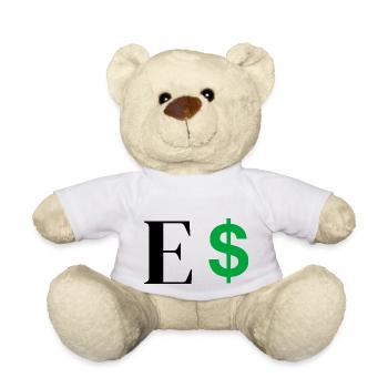 Letter E Dollar - Teddy Bear - white - Front