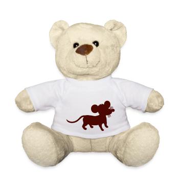 Mouse Mouse Cute Little Rat Rodent Silhouette - Teddy Bear - white - Front