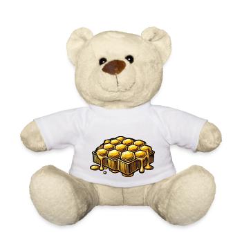 Miel en nid d’abeille - Nounours - blanc - Devant