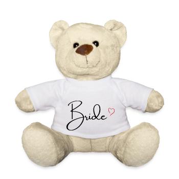 Bride cœur rouge - Nounours - blanc - Devant
