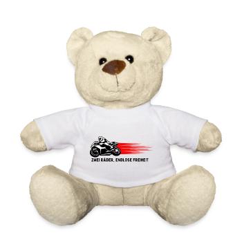 Two Wheels, Endless Freedom - Motorcycle Edition - Teddy Bear - white - Front