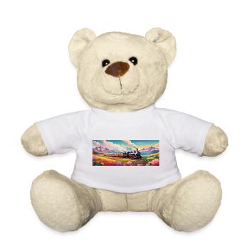 Nostalgischer Eisenbahnzug mit Dampflokomotive - Teddy - Weiß - Vorne
