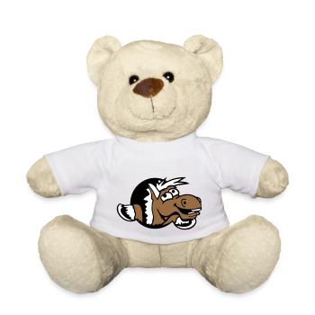 Cheval Drôle Fou Trou Rire Bande dessinée Équitation Fun - Nounours - blanc - Devant