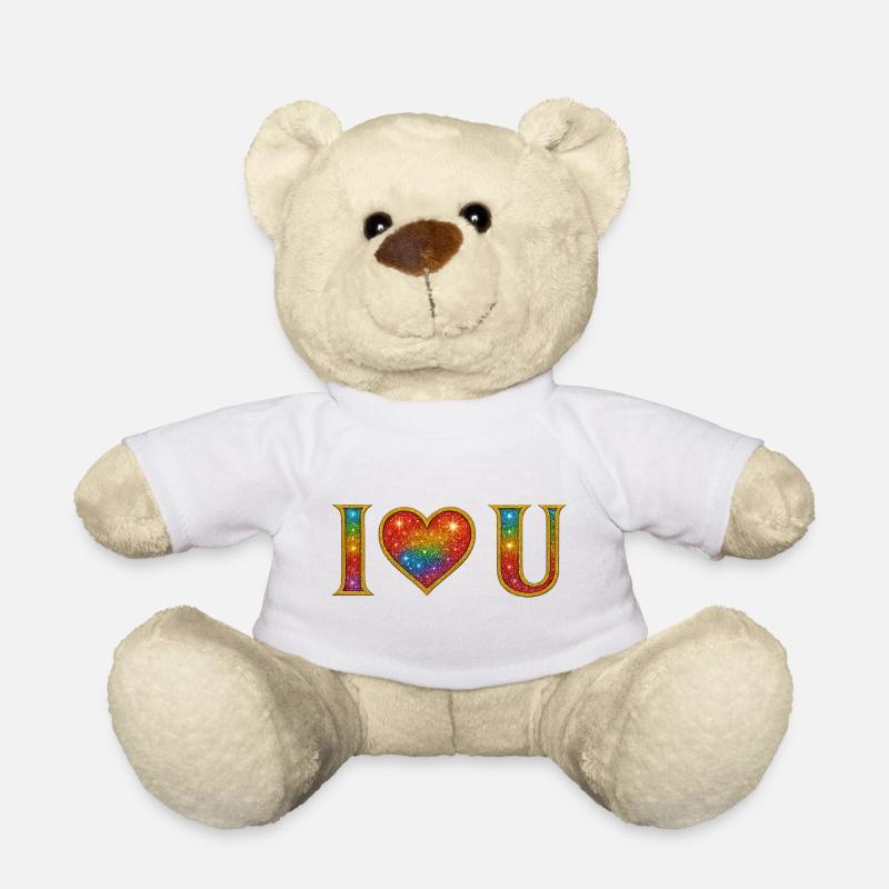 I ♡ U - I LOVE YOU - Teddy - Weiß