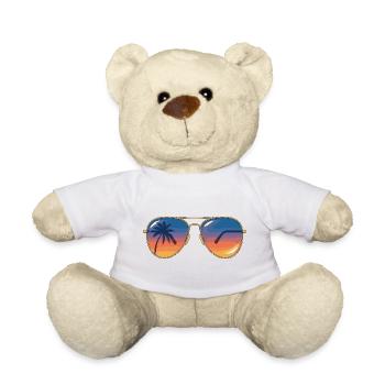 Sunglasses Sunset Palm  - Teddy Bear - white - Front