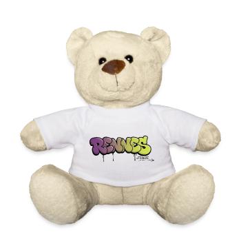 Rennes graffiti lettering with color gradient - Teddy Bear - white - Front