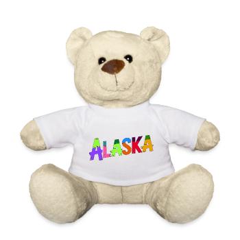 Conception typographique artistique vibrante de l’Alaska - Nounours - blanc - Devant