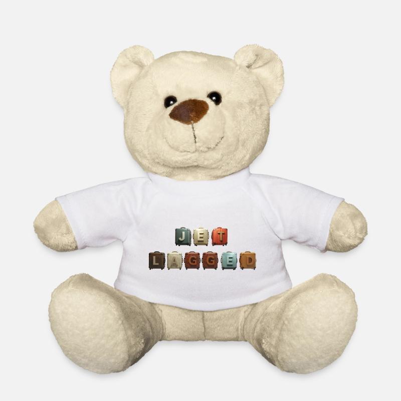JET LAGGED – suitcase in the air - Teddy Bear - white