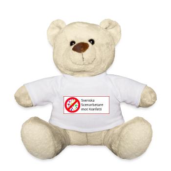 Swedish stage workers against confetti, white background - Teddy Bear - white - Front