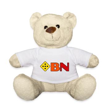 BN Cube Logo Yellow-Orange Red - Teddy Bear - white - Front