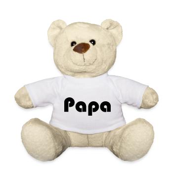 PAPA. VATERTAG. FROHER VATERTAG. ALLES GUTE ZUM GEBURTSTAG. - Teddy - Weiß - Vorne