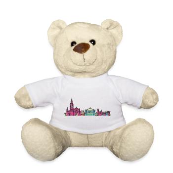 Murcia City Skyline Cathedral Moderne Linienkunst - Teddy - Weiß - Vorne