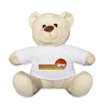 Retro Flugzeug Sunset Stripes - Teddy - Weiß - Vorne