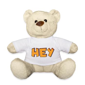 Hey 3D Retro in Orange - Teddy Bear - white - Front