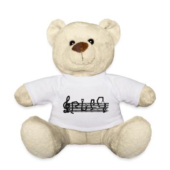 GIVE THE NOTE - Teddy Bear - white - Front