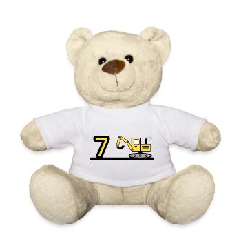Excavatrice - Nounours - blanc - Devant
