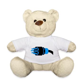 Starkstrom Stecker Elektriker - Teddy - Weiß - Vorne