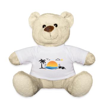 Sonnenuntergang über dem Palmenstrand - Teddy - Weiß - Vorne