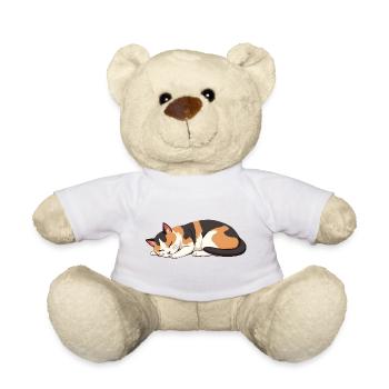 sleeping cat - Teddy Bear - white - Front