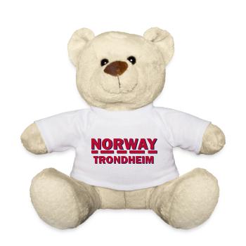 Norway Trondheim Bold City Typography - Teddy Bear - white - Front