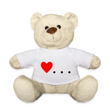 Cœur à trois points – Conception de symboles - Nounours - blanc - Devant