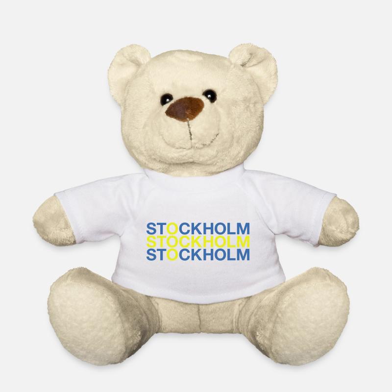 STOCKHOLM Suède Suède Drapeau suédois - Nounours - blanc