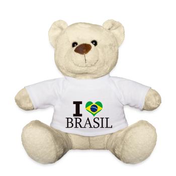 J'AIME LE BRÉSIL BRÉSIL COEUR CADEAU BRASILIA RIO - Nounours - blanc - Devant