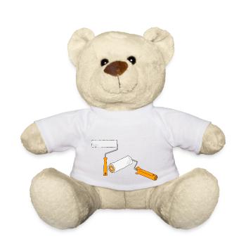 Rouleau, rouleau à tapisser, Artisans , Cadeau - Nounours - blanc - Devant