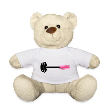 Neon Pink Hair Comb Icon - Teddy Bear - white - Front