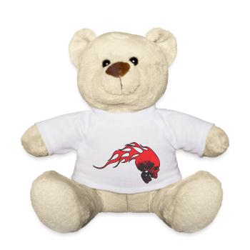 Scull avec des flammes - Nounours - blanc - Devant