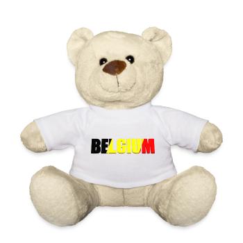 Belgium - Belgium soccer flag - Teddy Bear - white - Front
