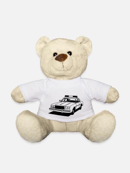Police Car Retro - Teddy - Weiß