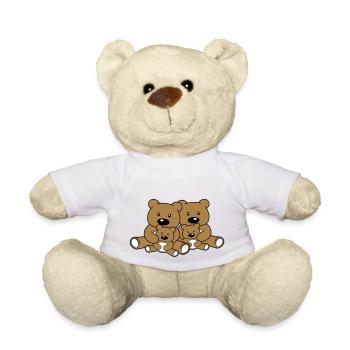 familie geschwister kinder papa mama baby junges l - Teddy - Weiß - Vorne