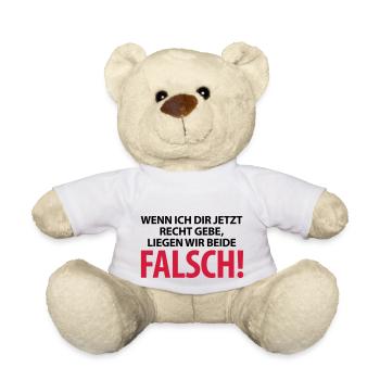 If I agree with you, we are both wrong! - Teddy Bear - white - Front